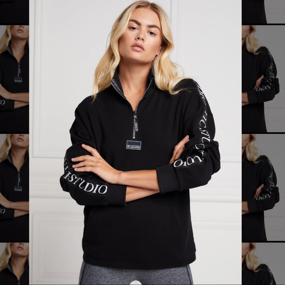 Holland Cooper Studio Taped Sweat (Black) - Small